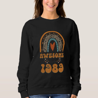 Sweatshirt Magnifique depuis 1989 Retro Rainbow Leopard Heart