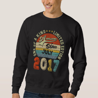 Sweatshirt Magnifique Depuis Juillet 2017 6 Ans 6e Anniversai