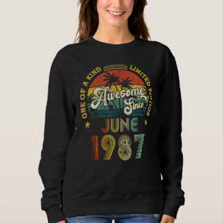 Sweatshirt Magnifique Depuis Juin 1987 35 Ans 35ème Anniversa