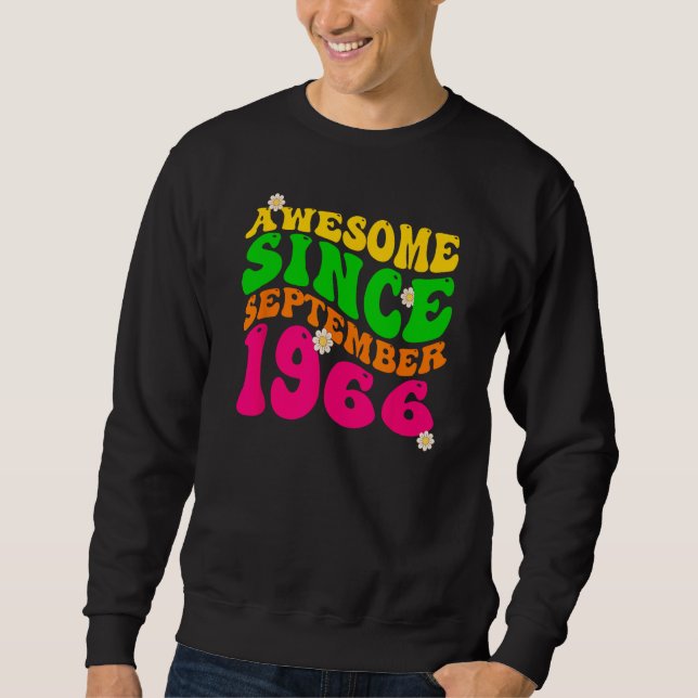 Sweatshirt Magnifique depuis septembre 1966 Anniversaire Supe (Devant)