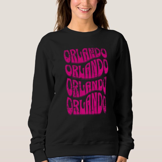Sweatshirt Magnifique Orlando Florida Super Retro déstressé (Devant)