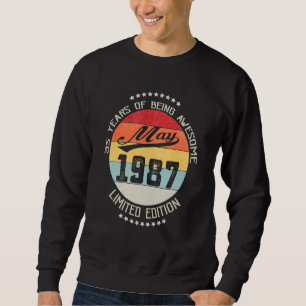 Sweatshirt Mai 1987 35e anniversaire 35 ans d'être stupéfiant
