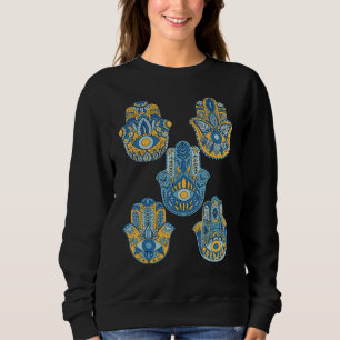 Sweatshirt Main de Hamsa Œil Religion Hindouisme Fatima Arabe