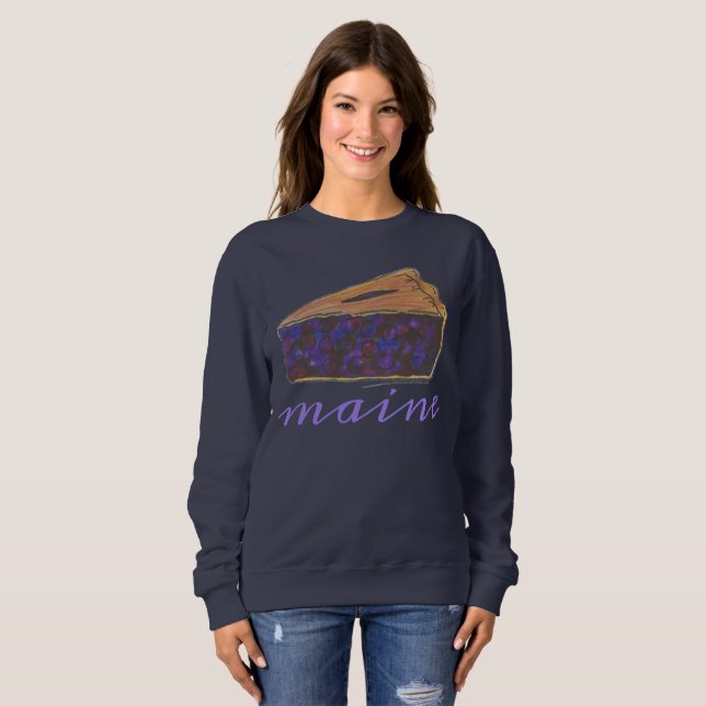 Sweatshirt Maine Blueberry Pie Slice Pièce Baking Foie Bleu (Devant entier)