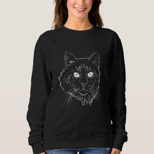 Sweatshirt Maine Coon Cat Line Art