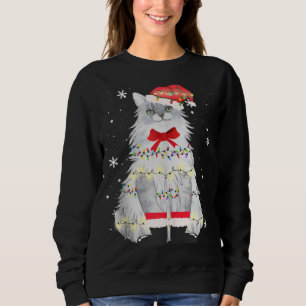 Sweatshirt Maine Coon Chat Noël Arbre Noël Noël Maman Papa Ca