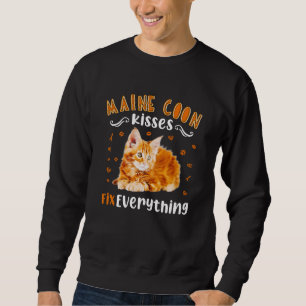 Sweatshirt Maine Coon Kisses Réparez Tout, Maine Maine Coon 