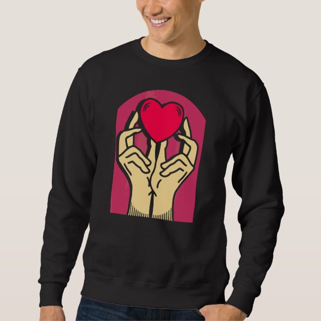 Sweatshirt Mains Coeur Valentine's Love Relation Romantique (Devant)