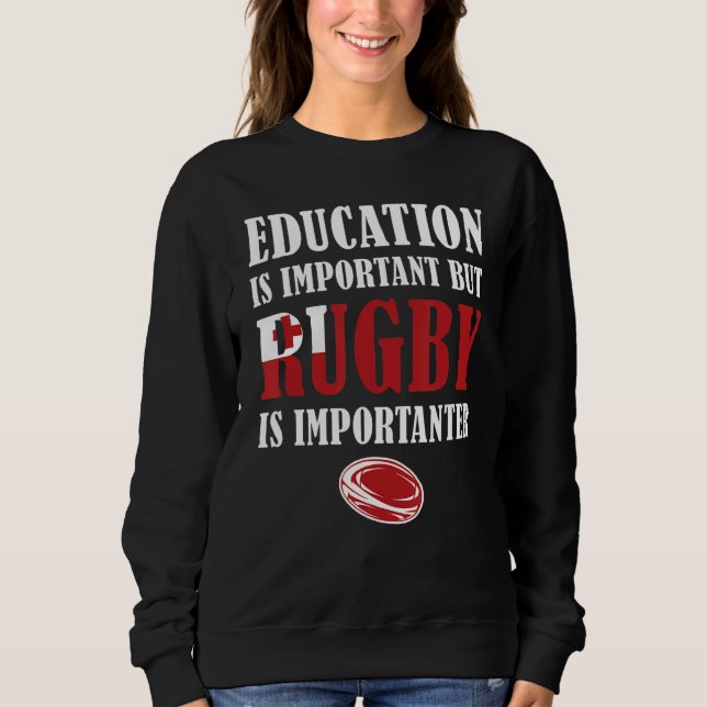 Sweatshirt Mais Le Rugby Est Important Rugby Tonga (Devant)