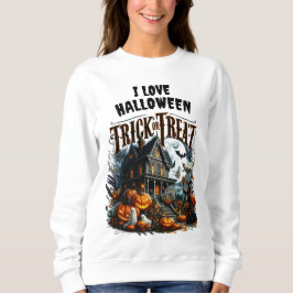 Sweatshirt Maison hantée lors d'une nuit éffrayante d'Hallowe