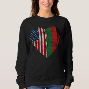Sweatshirt Malawian Amérique drapeaux Coeur États-Unis Malawi