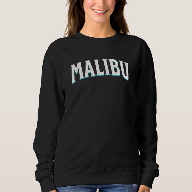 Sweatshirt Malibu California Ca Sunset Beach Varsity Letter P (Devant)