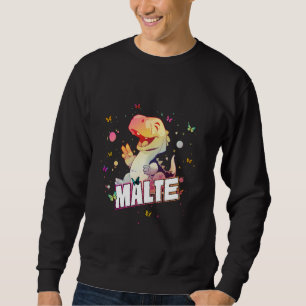 Sweatshirt MALTE - Nom mignon du garçon avec Dinosaur mignon