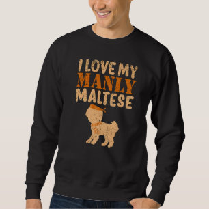 Sweatshirt Maltese Canine Animal Manly Boy Dog Genre Révéler