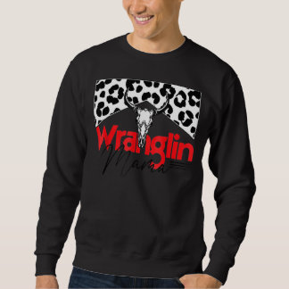Sweatshirt Mama Bull Skull Leopard Western Mother's