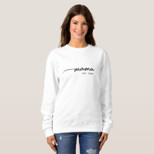 Sweatshirt Mama Élégante Typographie Personnalisée Date Cadea