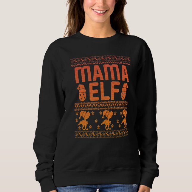 Sweatshirt Mama Elf Christmas Family Ugly Xmas Christmas  4 (Devant)