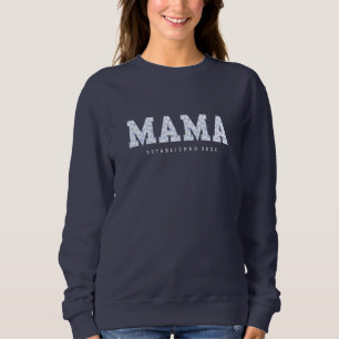 Sweatshirt Mama Sweater, Floral bleu