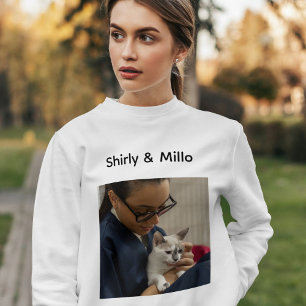 Sweatshirt Maman chat Lovor Cute Photo personnalisé Moderne