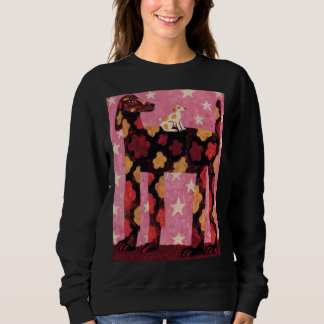 Sweatshirt Maman Chien Floral Avec T-Shirt Étoiles de Chiots