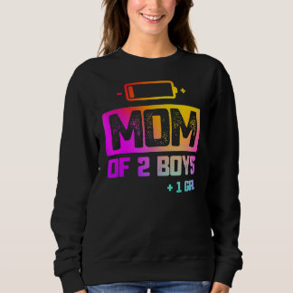 Sweatshirt Maman De 2 Garçons 1 Fille Batterie basse