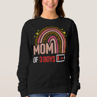 Sweatshirt Maman De 3 Garçons Leopard Arc-En-Ciel De Son Mère
