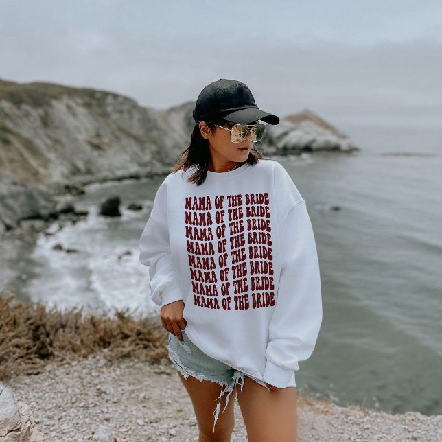 Sweatshirt Maman de la mariée Rouge foncé Correspondance mari (Créateur téléchargé)