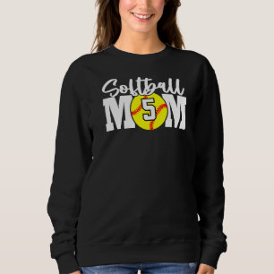 Sweatshirt Maman de softball Numéro 5