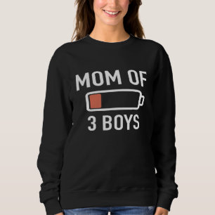 Sweatshirt Maman De Trois Garçons Batterie Maman Vide Avec 3