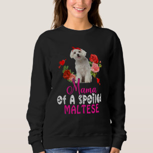 Sweatshirt Maman D'Une Mignonne Cravate Maltaise De Chien Mal