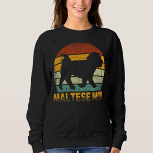 Sweatshirt Maman maltaise rétro Doxie Chien Propriétaire Mère