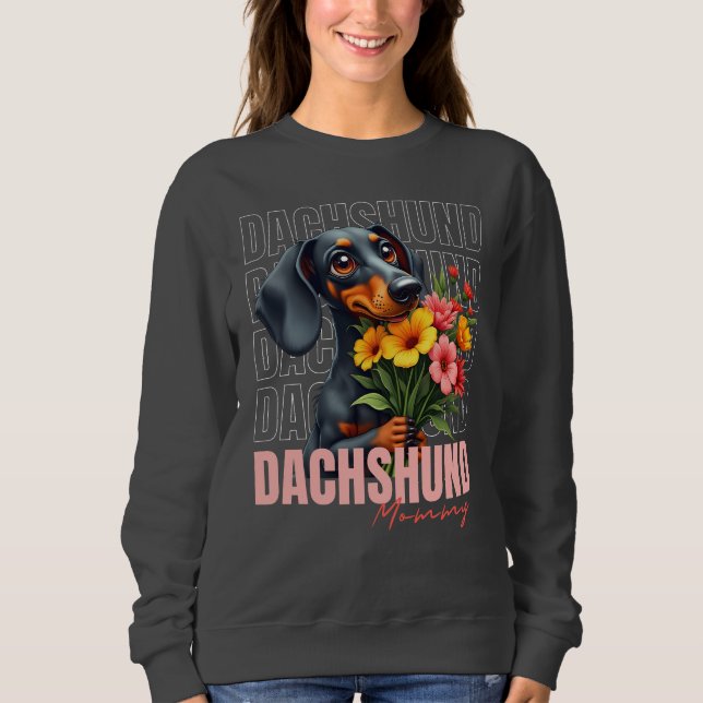 Sweatshirt Maman mignonne Dachshund (Devant)