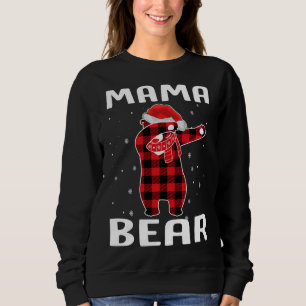 Sweatshirt Maman Ours Dabbing Pajama de Noël avec chapeau de