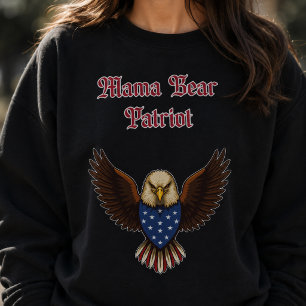 Sweatshirt Maman Ours Patriote Mère Américaine Fière Protectr