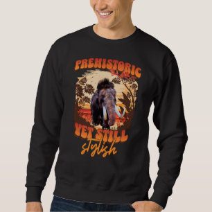 Sweatshirt Mammouth Rétro Humoristique Préhistorique et Stylé