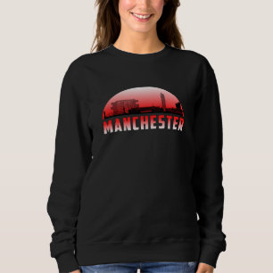 Sweatshirt Manchester City Cityscape Skyline Drôle idée cadea