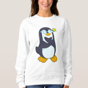 Sweatshirt Manchot avec Lunettes de Soleil
