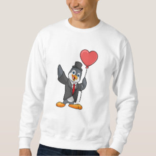 Sweatshirt Manchot en marié avec ballon en forme de cœur