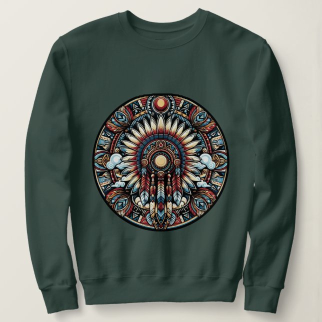 Sweatshirt Mandala amérindienne (Design devant)
