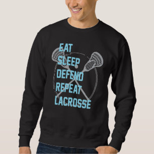 Sweatshirt Manger Dormir Défendre Répéter Lacrosse Lax Pour H