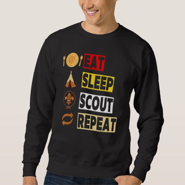 Sweatshirt Manger Dormir Scout Répéter Unique Scouting   Pour (Devant)
