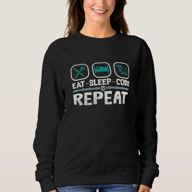 Sweatshirt Manger le code de veille Répéter le code de code I (Devant)
