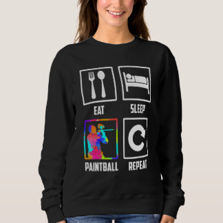 Sweatshirt Mangez Le Sommeil Paintball Répéter Paintballer Pa