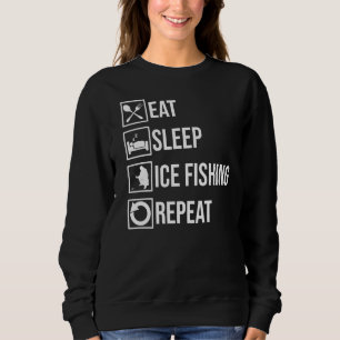 Sweatshirt Mangez le sommeil Pêche sur glace répétée Fisher H