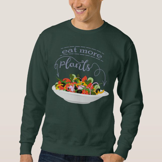Sweatshirt Mangez plus de plantes frais motivation salade let (Devant)