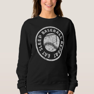 Sweatshirt Mangez Sleep Baseball Répéter Life Sports Maman Li