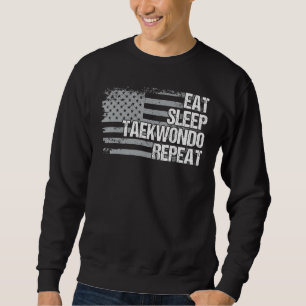 Sweatshirt Mangez Sleep Taekwondo Répétez-nous Drapeau Hommes