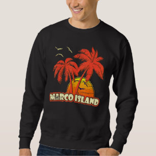 Sweatshirt Marco Island Summer Palm Trees 80s Beach Sunset
