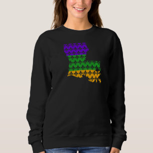 Sweatshirt Mardi Gras Carnaval Retro Louisiane Fleur De Lys C