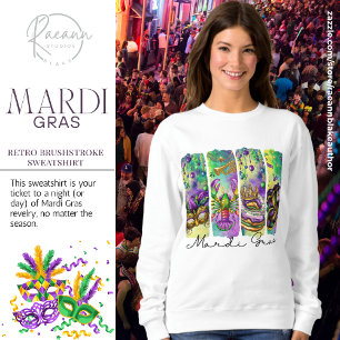 Sweatshirt Mardi Gras coup de pinceau rétro